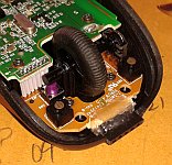 Modified mouse with the cover removed