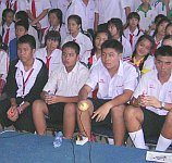 Students from Dara Academy playing Multiplayer Guitar Hero