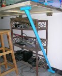 workbench made from a door with PVC water pipe legs